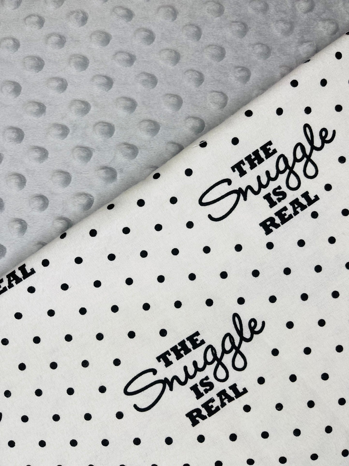 Personalized Minky Blanket -  Grey Snuggle