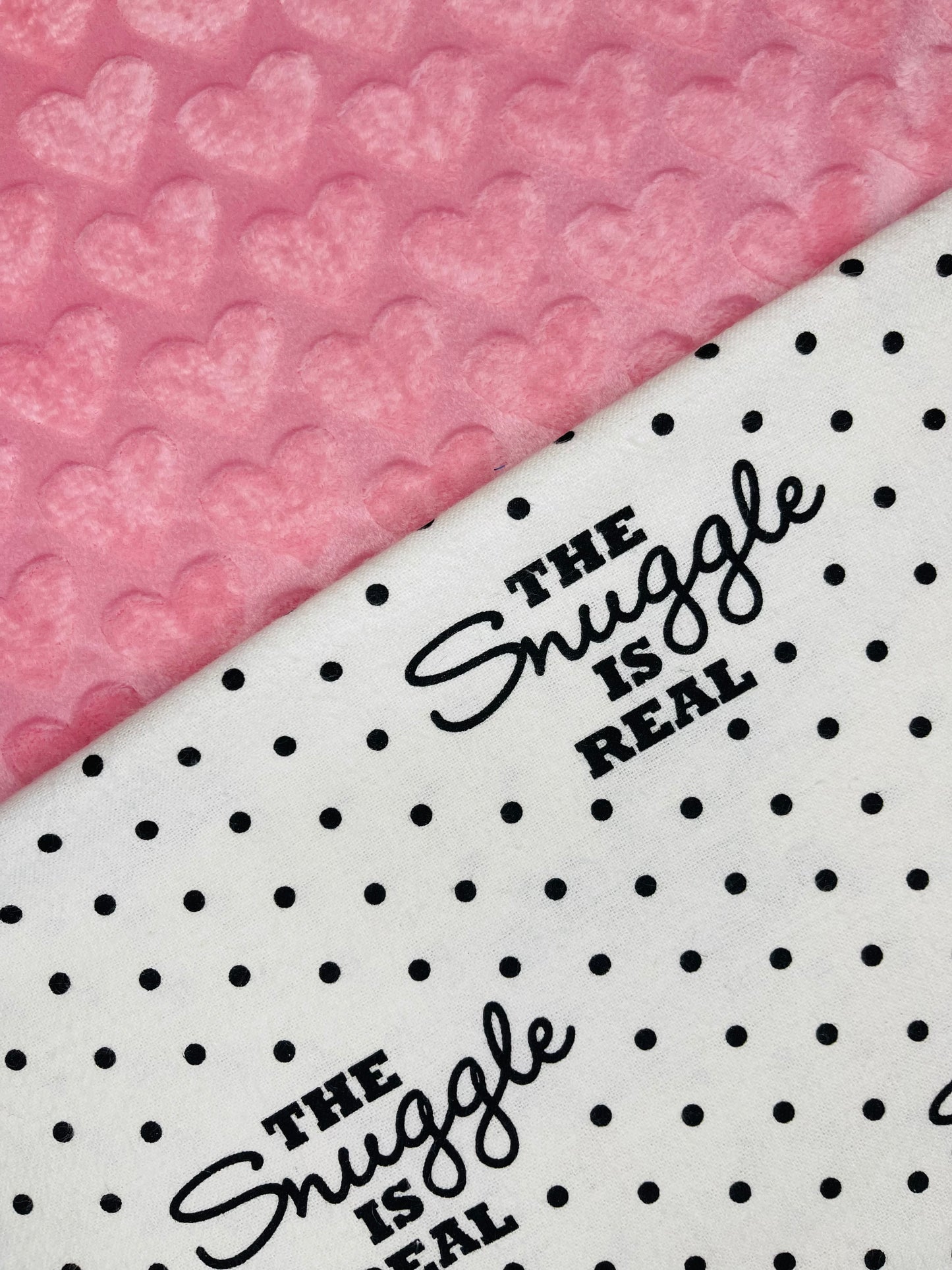 Personalized Minky Blanket -  Pink Heart Snuggle