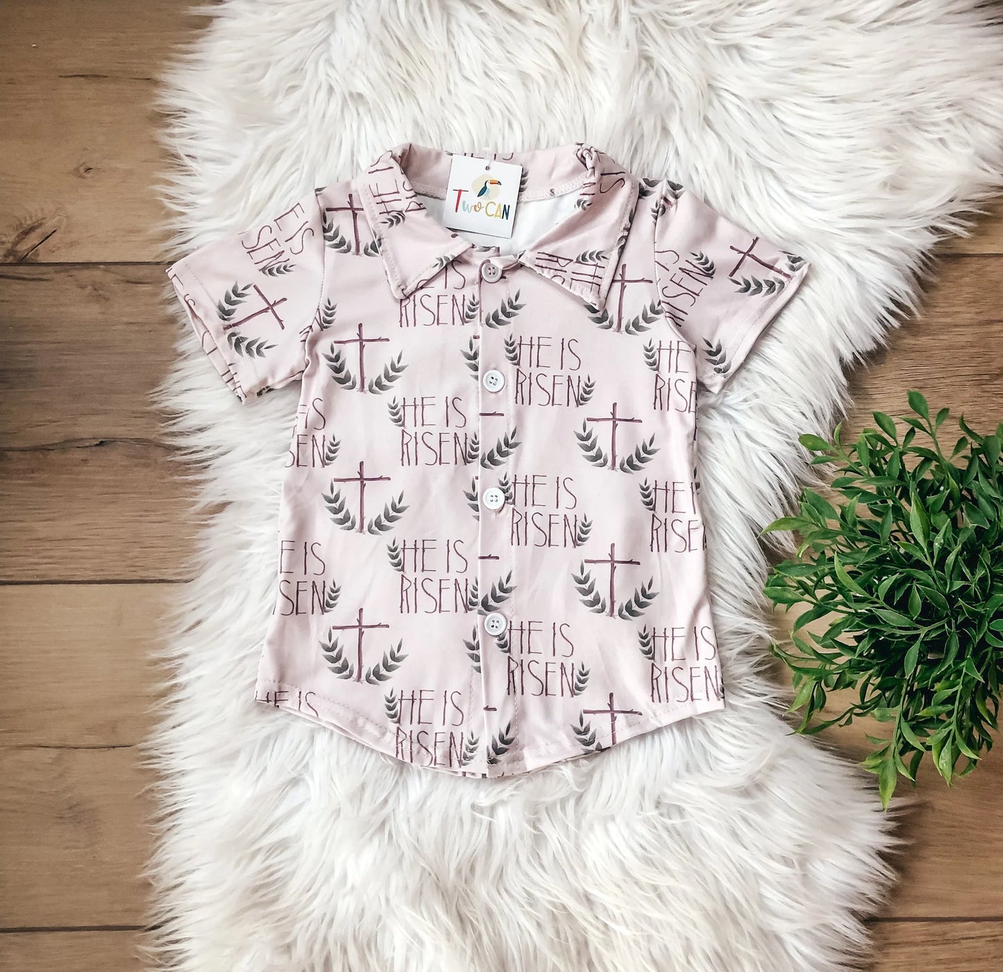 He Is Risen - Boys Button Up Shirt