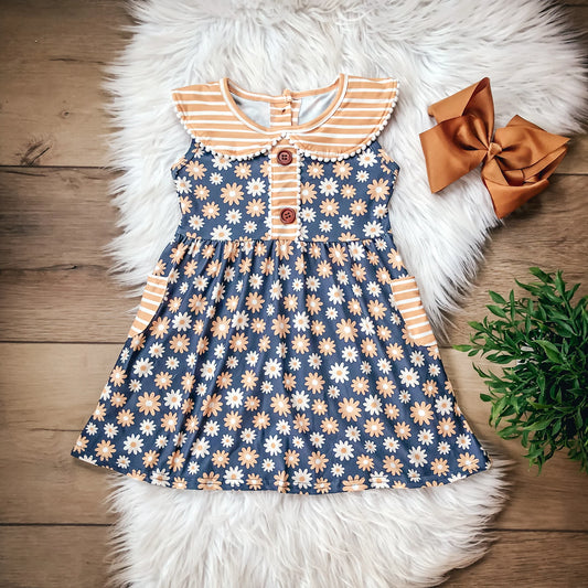 Mustard Daisies Dress