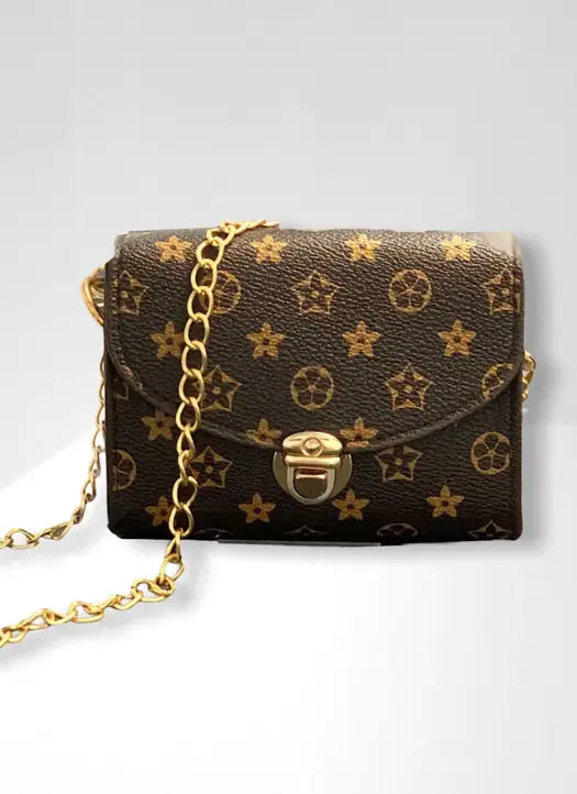 Dark Brown and Gold Mini Purse