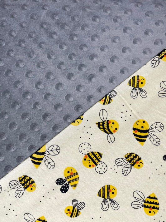 Personalized Minky Blanket -  Bumble Bees