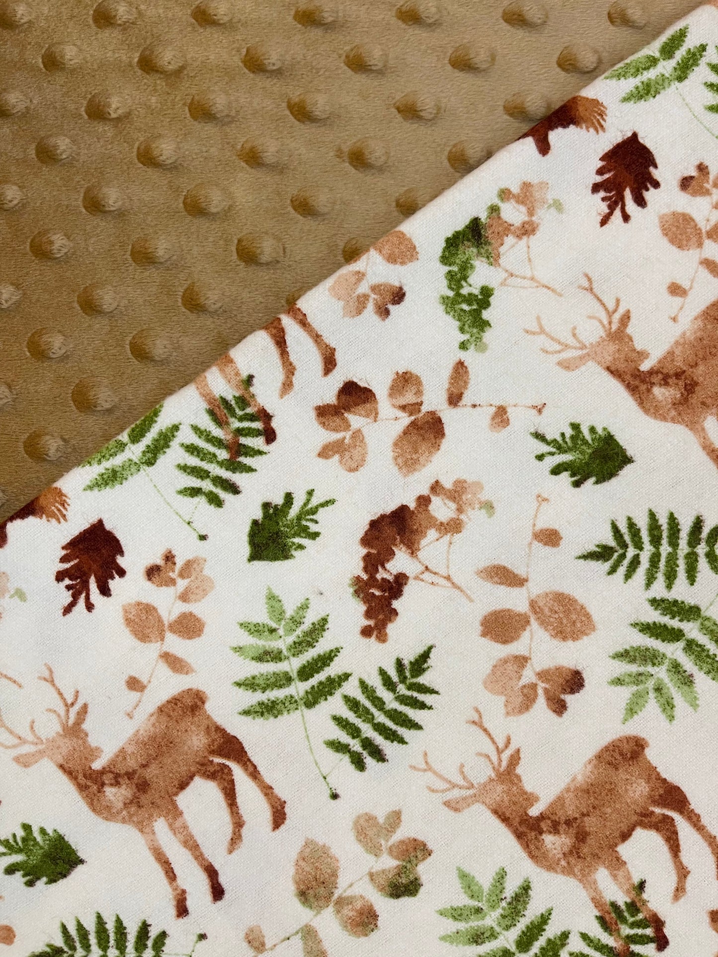 Personalized Minky Blanket -  Woodland Deer